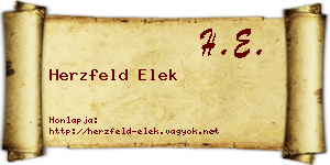 Herzfeld Elek névjegykártya